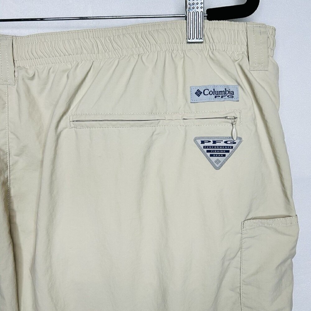 Columbia PFG Shorts Swim Trunks Sz 3X (44x8) Omni Shade Mesh Lined Khaki - Picture 6 of 6